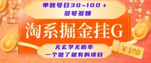 淘系掘金挂G项目，单账号日收益30~100+，多号多得，一个做了就有的项目【揭秘】-聊项目