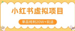 小红书卖虚拟产品,单品纯利20W+玩法分享,4节系列课程-聊项目