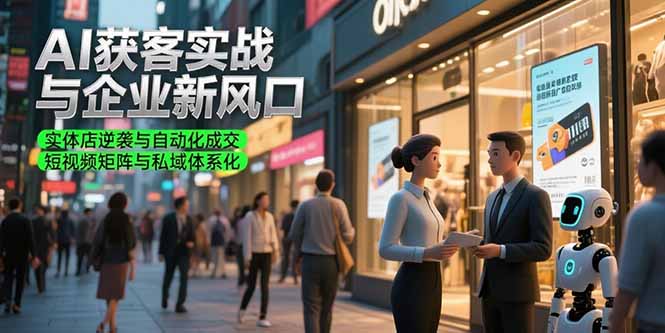AI获客实战与企业新风口，实体店逆袭与自动化成交 短视频矩阵与私域体系化-聊项目