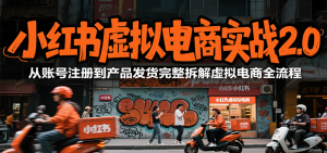 小红书虚拟电商实战2.0，从账号注册到产品发货完整拆解虚拟电商全流程-聊项目