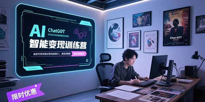 AI智能变现训练营，ChatGPT写作变现，电影解说制作，图文带货方法论-聊项目