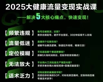 大健康流量全域新增长8.0，三月底线下课视频，大健康万亿蓝海，从类目突围到模式迭代-聊项目