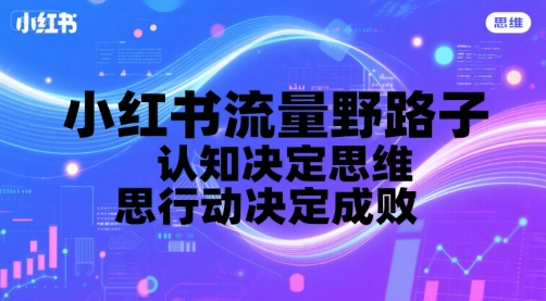 小红书流量野路子，认知决定思维，思维决定行动，行动决定成败-聊项目