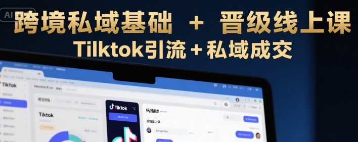 跨境私域基础+晋级线上课，Tilktok引流+私域成交-聊项目