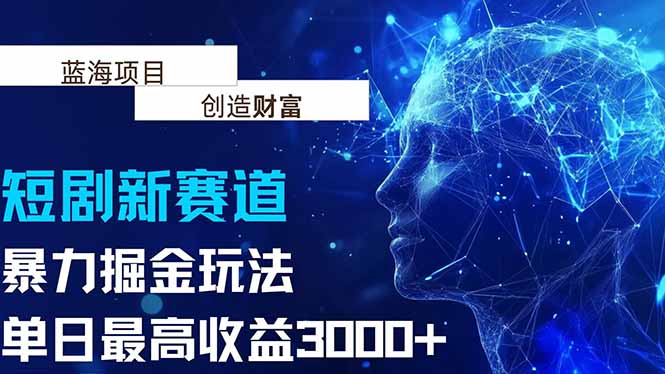 抖音新赛道，暴力掘金玩法，单日收益最高3000+-聊项目