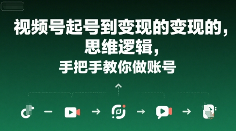 视频号起号到变现的思维逻辑，手把手教你做账号-聊项目