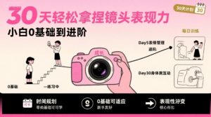 30天轻松拿捏镜头表现力，小白0基础到进阶-聊项目