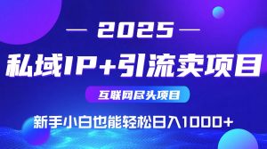 2025网创尽头项目,私域IP+引流,新手小白也能在家日入1000+-聊项目