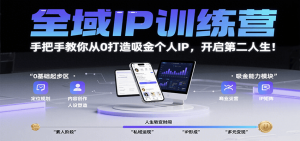 全域IP训练营,手把手教你从0打造吸金个人IP,开启第二人生!-聊项目