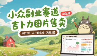 小众副业赛道 吉卜力图片售卖 单日2张+ AI一键生成【附教程】-聊项目