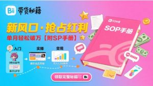 B站哔哩哔哩带货秘籍,新风口,抢占红利,单月轻松破万【附SOP手册】-聊项目