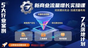 新商业流量增长实操课,找到增长机会,加速流量布局-聊项目