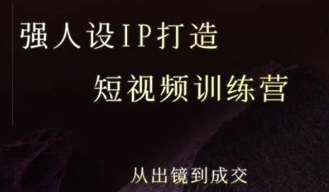 强人设ip打造课，8月最新5天短视频ip训练营，从出镜到成交-聊项目