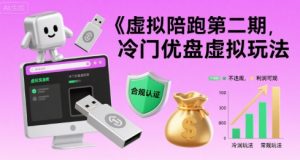虚拟陪跑第二期,冷门优盘虚拟玩法,不违规,利润可观-聊项目
