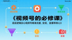 视频号的必修课,视频号的底层逻辑及核心视频号精准流量,变现,直播等核心-聊项目