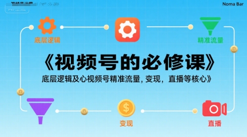 视频号的必修课，视频号的底层逻辑及核心视频号精准流量，变现，直播等核心-聊项目