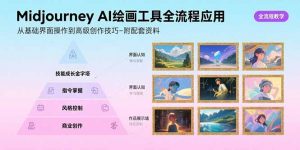 Midjourney AI绘画工具全流程应用,从基础界面操作到高级创作-附配套资料-聊项目