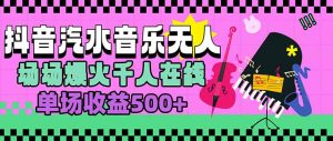 汽水音乐人无人直播,场场爆火千人在线,单场收益500+-聊项目