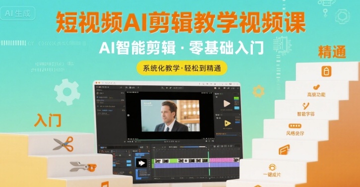 短视频AI剪辑教学视频课，入门到精通-聊项目