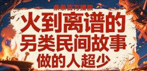 火到离谱的另类民间故事,条条百W播放,做的人超少-聊项目