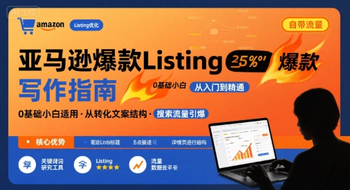 亚马逊爆款Listing写作方法，亚马逊0基础小白也能写爆款自带流量的Listing-聊项目