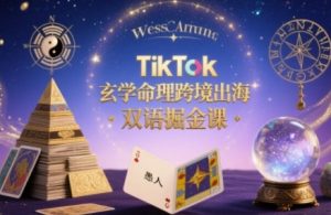 TikTok玄学命理跨境出海双语掘金课，手把手教你用命理知识精准直击海外用户痛点-聊项目