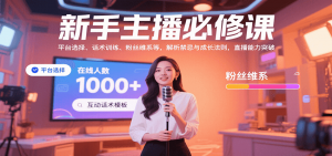 新手主播必修课：平台选择、话术训练、粉丝维系等，解析禁忌与成长法则，突破直播能力-聊项目