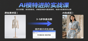 AI模特进阶实战课:含SD部署、换背景换色,讲模型参数与服装案例,电商AI绘画高效出图-聊项目