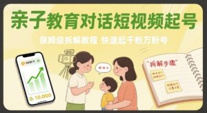 亲子教育对话短视频起号,保姆级拆解教程,快速起千粉万粉号-聊项目