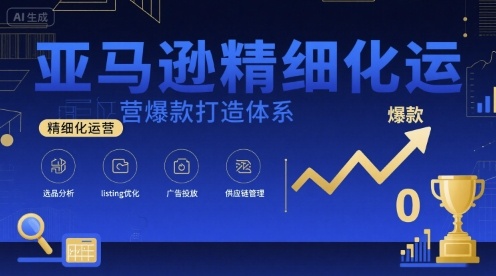 亚马逊精细化运营爆款打造体系，视频课+全套资料文档-聊项目
