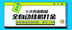 最新全自动打金玩法单日收益1000-2000-聊项目