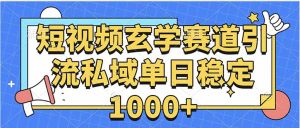 玄学赛道引流私域变现单日稳定1000+教程-聊项目