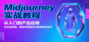 Midjourney实战教程:从入门到产品应用,含生成思路、换脸材质模拟与服装创作技巧-聊项目