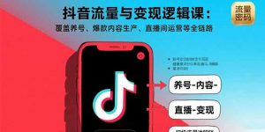 抖音流量与变现逻辑课:覆盖养号、爆款内容生产、直播间运营等全链路-聊项目