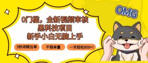 0门槛,全新视频审核黑科技项目,新手小白无脑上手5秒闭眼出单,不限单…-聊项目