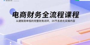 电商财务全流程课程：从建账到申报的完整财务闭环，26节系统化实操内容-聊项目