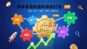 拼多多高阶盈利系统打法-9月:选品+推广+活动+诊断+最新风口,月利润3-10w-聊项目