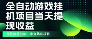 最新全自动下载游戏 操作简单,单机当天收益600+,收益无上限,可矩阵…-聊项目