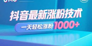 抖音最新涨粉技术,一天轻松涨粉1000+-聊项目