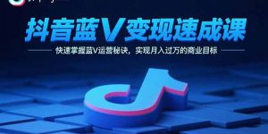 抖音蓝V变现速成课,快速掌握蓝V运营秘诀,实现月入过万的商业目标-聊项目