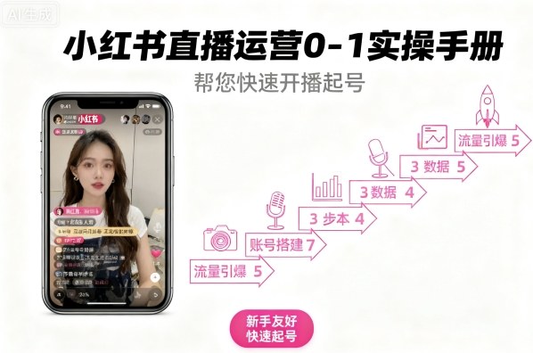 小红书直播运营0-1实操手册，帮您快速开播起号-聊项目
