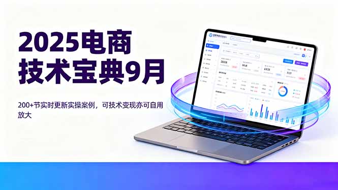 2025电商技术宝典9月：200+节实时更新实操案例，可技术变现亦可自用放大-聊项目