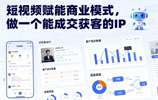 短视频赋能商业模式，做一个能成交获客的IP-聊项目
