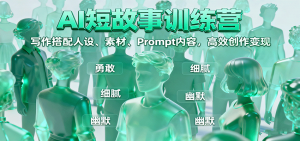AI短故事训练营:写作搭配人设、素材、Prompt内容,高效创作变现-聊项目