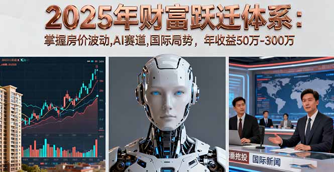 2025年财富跃迁体系：掌握房价波动,AI赛道,国际局势，年收益50万-300万-聊项目