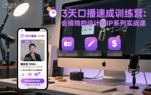 3天口播速成训练营,会搞钱的设计师IP系列实战课-聊项目