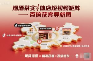 烟酒茶实体店短视频矩阵百倍获客导航图-聊项目