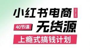 小红书无货源电商课程,上瘾式搞钱计划,不论月薪3k还是3W都应该学的賺钱技巧-聊项目