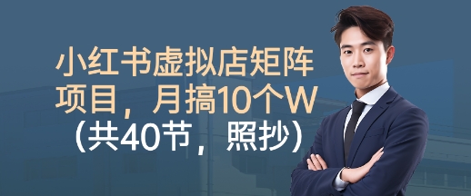 小红书虚拟店矩阵项目，照抄照做，月搞1W+(共40节)-聊项目
