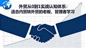 外贸从0到1实战认知体系:适合内贸转外贸的老板,管理者学习-聊项目